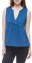 Bobeau Women's 180020 Kierra V neck Peplum Top True Blue Size XL