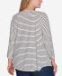 Plus Size Boat Neck Nutcracker Motif Printed Striped Knit Top alabaster multi, 1X - фото #4