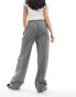 Lioness wide leg boxer waist detail trousers in black stripe