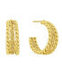 ფოტო #1 პროდუქტის Silver-Plated or 18K Gold-Plated Twist and Braid C Hoop Earring