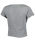 ფოტო #2 პროდუქტის Women's Gray Arkansas Razorbacks Baby Rib Lettuce-Edge Trim T-shirt