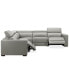 Фото #7 товара Nevio 124" 5-Pc. Leather Sectional with 2 Power Recliners and Headrests, Created For Macy's