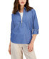 Фото #1 товара Women's Cotton Half-Zip Shirt