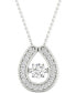 ფოტო #1 პროდუქტის Diamond Horseshoe 18" Pendant Necklace (1/4 ct. t.w.) in 10k White Gold