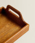 Wooden tray with handle