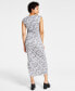 Petite Printed Side-Ruched Midi Dress, Created for Macy's
