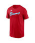 Men's Red Atlanta Braves Cooperstown Wordmark T-Shirt Красный, L - фото #2