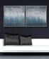 Фото #3 товара Blue Rain Textured Metallic Hand Painted Wall Art Set by Martin Edwards, 36" x 36" x 1.5"