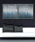 Blue Rain Textured Metallic Hand Painted Wall Art Set by Martin Edwards, 36" x 36" x 1.5"