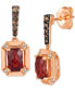 ფოტო #1 პროდუქტის Pomegranate Garnet (1-1/6 ct. t.w.) & Diamond (1/6 ct. t.w.) Drop Earrings in 14k Rose Gold