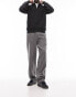 Фото #4 товара Topman wide leg wool mix herringbone trousers in grey