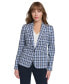 ფოტო #1 პროდუქტის Women's Plaid One-Button Blazer