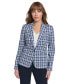 Women's Plaid One-Button Blazer