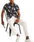 Men's Sailboat Print Short Sleeve Button-Front Shirt