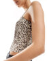 Pull&Bear bow front cami in leopard print Коричневый, M - EU 38 - фото #2