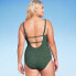 Women's Pucker Textured Square Neck High Coverage One Piece Swimsuit - Kona Sol