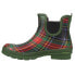 Фото #3 товара Corkys Yikes Plaid Round Toe Rain Booties Womens Green Casual Boots 80-9984-GNPL