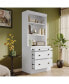 83.4"Tall Bookshelf & Writing Desk Suite, Modern Bookcase