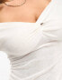 4th & Reckless bardot sheer detail top in white