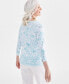 ფოტო #2 პროდუქტის Women's Printed Pima Cotton 3/4 Sleeve Top, Created for Macy's