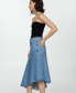 ფოტო #4 პროდუქტის Women's Asymmetrical Denim Skirt