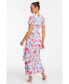 Фото #2 товара Women's Chiffon Floral V-Neck Frill Maxi Dress