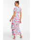 Women's Chiffon Floral V-Neck Frill Maxi Dress