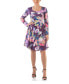 Фото #1 товара Women's Floral Long Sleeve Knee Length Dress