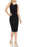 Фото #2 товара Vince Camuto 154892 Women's Ruched Keyhole Dress Sleeveless Black Sz. Medium