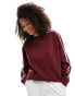 Stradivarius STR side stripe sweatshirt in wine