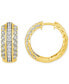 ფოტო #4 პროდუქტის Diamond Triple Row Small Hoop Earrings (1 ct. t.w.) in 10k Gold