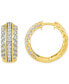 Фото #4 товара Diamond Triple Row Small Hoop Earrings (1 ct. t.w.) in 10k Gold