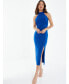 Фото #1 товара Women's Royal Blue Halter Neck Midi Dress