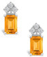 ფოტო #5 პროდუქტის Citrine (1-1/10 ct. t.w.) and Diamond (1/8 ct. t.w.) Stud Earrings in 14K Yellow Gold or 14K White Gold