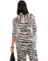 SNDYS sheer short sleeve shirt in zebra