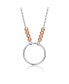 Фото #1 товара Stylish Sterling Silver Two-Tone Halo Necklace