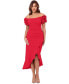 ფოტო #1 პროდუქტის Women's Off-The-Shoulder Scuba Crepe Midi Dress