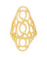 Gold Plated Shiny Polished Swirl Oval Open Design Ring