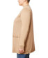 ფოტო #3 პროდუქტის Plus Size Cable-Knit-Trim Open-Front Cardigan