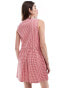 ASOS DESIGN tie front mini dress in red gingham Красный, 38 - фото #4