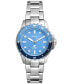 Women's Blue Dive Three-Hand Stainless Steel Watch 36mm