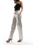 Sister Jane Deco metallic trousers in light gold M - фото #7