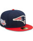 Фото #3 товара Men's Navy, Red New England Patriots Super Bowl XXXVI Letterman 59Fifty Fitted Hat