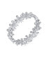 Timeless Cubic Zirconia AAA CZ Tiny Star Round Flower Anniversary Eternity Wedding Band Ring For Women .925 Sterling Silver