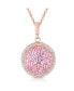 ფოტო #1 პროდუქტის Sterling Silver 18K Rose Plated Cubic Zirconia Round Pink Pendant