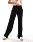 Pull&Bear pull on textured trousers in black Черный, M - EU 38 - фото #1