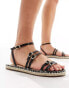 Фото #4 товара RAID Wide Fit Elodiya flat espadrille sandals in black