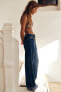 Trf high-waist turn-up jeans