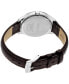 ფოტო #3 პროდუქტის Women's Essential Brown Leather Strap Watch 39mm