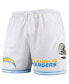 Фото #3 товара Men's White Los Angeles Chargers Mesh Shorts